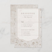 Weißes Spitzenholz rustikale Landhochzeit UAWG RSVP Karte (Vorne/Hinten)