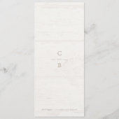 Weißes Spitzenholz rustikales Hochzeitsmenü Menükarte (Rückseite)