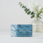 Weißes Spitzenholz Visitenkarte (Stehend Vorderseite)