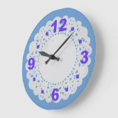 Weißes Spitzenpapier Doilock Große Wanduhr (Winkel)