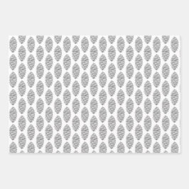 Weißes Spruce Cone 3-Pack Packpapier Geschenkpapier Set