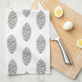 Weißes Spruce Cone Disc Handtuch (Viertel Falte)