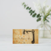 Weißes Stallholz mit Blumen Visitenkarte (Stehend Vorderseite)