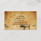 Weißes Stallholz mit Blumen Visitenkarte (Rückseite)