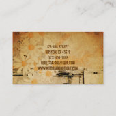 Weißes Stallholz mit Blumen Visitenkarte (Rückseite)