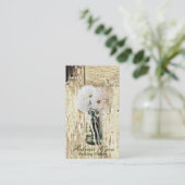 Weißes Stallholz mit Blumen Visitenkarte (Stehend Vorderseite)