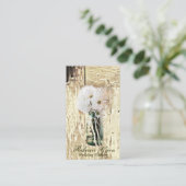 Weißes Stallholz mit Blumen Visitenkarte (Stehend Vorderseite)