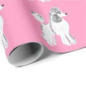 Weißes Standardpfoten Rosa Wrapping Paper Geschenkpapier (Rolleneckpunkt)