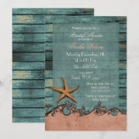 Weißes Starfish Coral Rustic Beach Brautparty