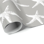 Weißes Starfish-Küstenmuster Geschenkpapier (Rolleneckpunkt)