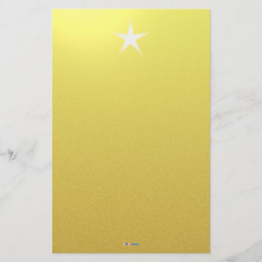 Weißes Stern-Goldpapier Briefpapier (Vorderseite)