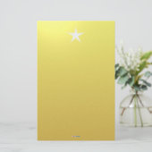 Weißes Stern-Goldpapier Briefpapier (Stehend Vorderseite)