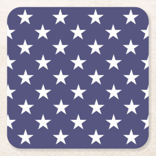 Weißes Sterne Patriotisches Amerikanisches Flaggen Rechteckiger Pappuntersetzer