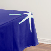 Weißes Sternenfisch Muster Navy Blue Custom Nautic Tischdecke (Beispiel)