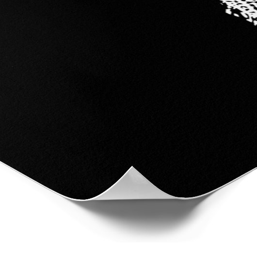 Weißes Sternenmuster Schwarze Farbe Elegant Poster (Ecke)