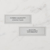 Weißes Stielleder Mini Visitenkarte (Vorne/Hinten)