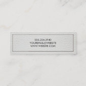 Weißes Stielleder Mini Visitenkarte (Rückseite)