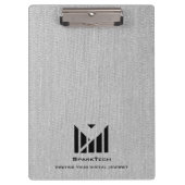 Weißes Stoffmuster Textur Elegante Monogram Logo C Klemmbrett (Vorderseite)