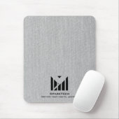 Weißes Stoffmuster Textur Elegante Monogram Logo C Mousepad (Mit Mouse)