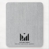 Weißes Stoffmuster Textur Elegante Monogram Logo C Mousepad (Vorne)