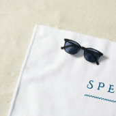 Weißes Strandtuch für Nautic Monogram (Beispiel)