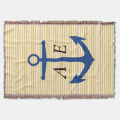 Weißes Streifen Nautical Ankerwürfeldecke Decke (Vorderseite)