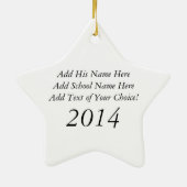 Weißes Strichmännchen männliche Graduate Keramik Ornament (Hinten)