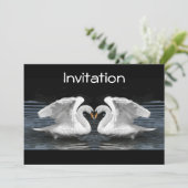 Weißes stummer Schwan-Spiegel-Bild Einladung (Stehend Vorderseite)
