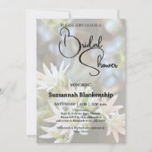 Weißes sukkuläres Brautparty mit Blumenhintergrund Einladung (Vorderseite)