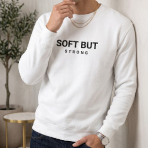 Weißes Sweatshirt Ästhetische schwarze Typografi
