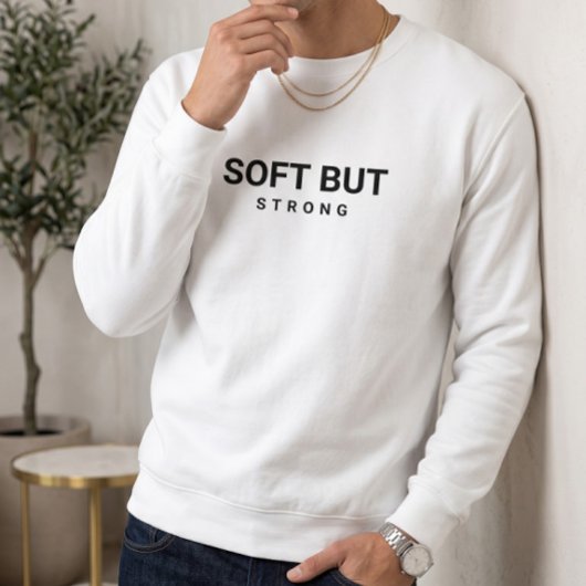 Weißes Sweatshirt | Ästhetische schwarze Typografi
