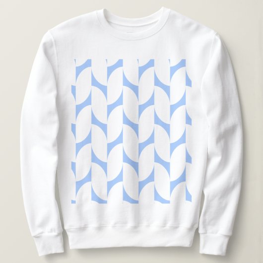 Weißes Sweatshirt mit Sky Blue Abstrakt Geometric (Design vorne)