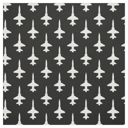 Weißes T-38-Talon-Muster auf schwarz Stoff (Muster)