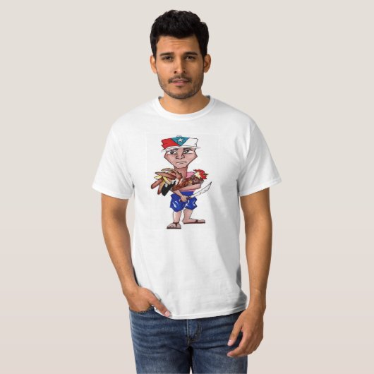 Weißes T-Shirt "ALBINO SANTIAGO" (Vorne ganz)