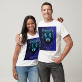weißes T-Shirt mit Design vorne Wolf (Unisex)