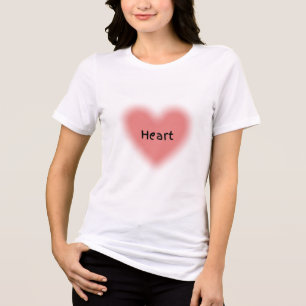 Weißes T-Shirt mit halben Ärmeln und Herzdesign. Tri-Blend Shirt