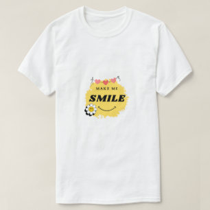weißes T-Shirt mit 'Make me smile'-Design