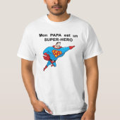 Weißes T-Shirt SUPERPAPA (Vorderseite)