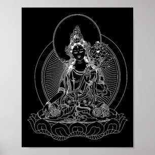 Weißes Tara Bodhisattva Meditations-Shirt Poster
