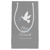 Weißes Taubenblau, graue Gastgeschenk Hochzeit Kleine Geschenktüte (Vorderseite)