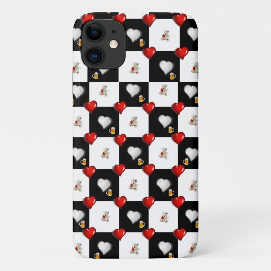 Weißes Teddybär iPhone Hülle Bier (Rückseite)