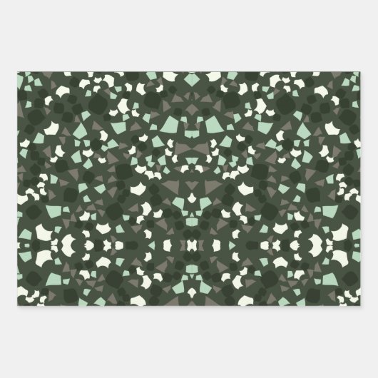 Weißes Terrazzo-Packpapier Geschenkpapier Set (Vorderseite)