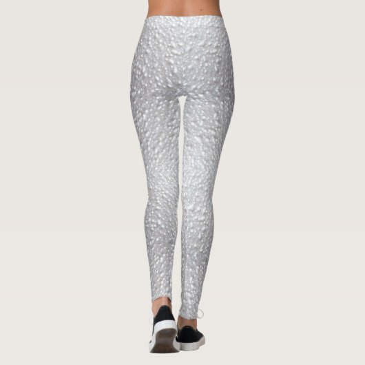 Weißes Textur-Look Leggings (Rückseite)