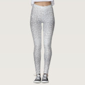 Weißes Textur-Look Leggings (Vorderseite)