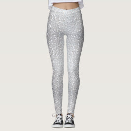 Weißes Textur-Look Leggings