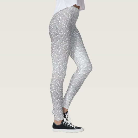 Weißes Textur-Look Leggings (Rechts)