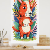 weißes Tier, umgeben von üppiger Vegetation Poster (Küche)