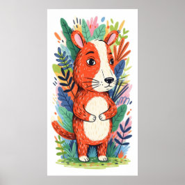 weißes Tier, umgeben von üppiger Vegetation Poster