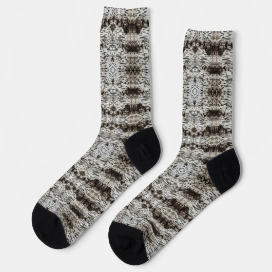 Weißes Tiger-Baumrinden-Muster Socken (Linkes Detail)