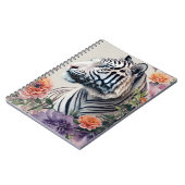 Weißes Tiger Blumenportrait Art Notizblock (Linke Seite)